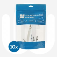 10x White Inline Espag Window Handles Individually Bagged
